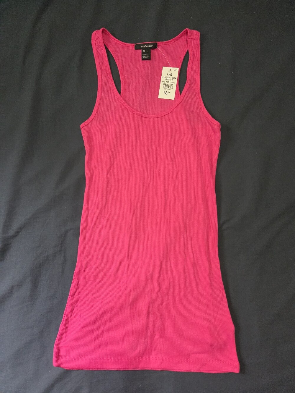Bright Pink Ribbed Racerback Tank
